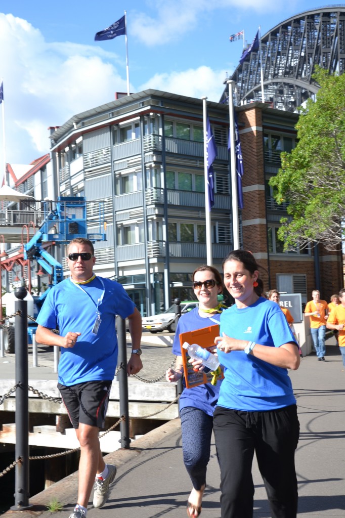 Sydney Amazing Race Teams racing to the finish line in The Rocks to win and have immense fun together