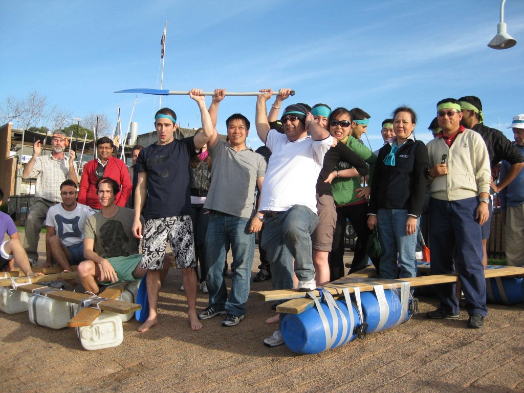 Sydney Raft Building Team Activities for staff training at Rose Bay 